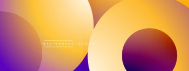 Soyut gradyan şekiller çakışıyor. Canlı renkler harmanlanmış mor, turuncu, sarı. Arkaplan ve sunumlar için modern tasarım ögesi.
