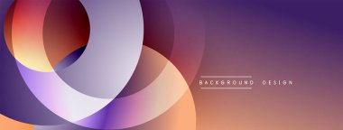 Soyut akışkan şekiller harmanlanarak, canlı bir arkaplan oluşturur. Mor, turuncu renkler tasarıma hakim, hareket ve enerji öneriyor..