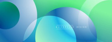 Soyut sıvı şekilleri örtüşür, parlak mavi, yeşil gradyanlar yaratır. Arka planlar ve sunumlar için modern tasarım öğesi. Yumuşak geçişler görünür.