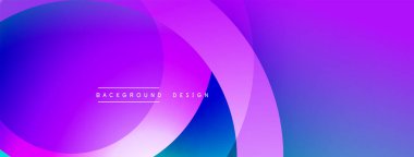 Soyut, enerjik bir arkaplan. Üst üste binen daireler dinamik mor ve mavi renkler yaratır. Metin arka plan tasarımı okur. Modern, yumuşak görsel.