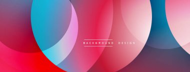 Soyut renkli çakışan daireler dinamik arkaplan oluşturur. Gradyan gölgeler düzgün bir şekilde harmanlanarak modern estetik sunuyor..