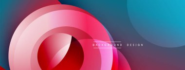Soyut renkli katmanlar dinamik arkaplan yaratır. Üst üste binen daireler, gradyanlar, pürüzsüz geçişler modern tasarımı tanımlar.