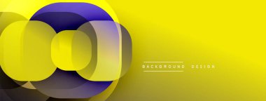 Soyut sarı tasarım katmanlı mor daireler içeriyor. Gradyan arka plan dinamik görsel efekt yaratır. Modern, gösterişli kompozisyon.