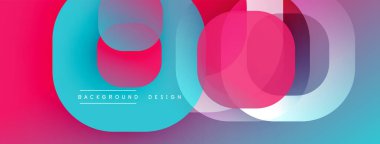 Soyut renkli örtüşen daireler canlı bir zemin oluşturur. Gradyan renkler modern tasarım öğesi sunarak pürüzsüz bir şekilde harmanlanır.