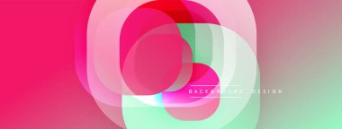 Soyut geometrik katmanlar canlı bir değişim etkisi yaratır. Pembe, kırmızı, turkuaz renkler kusursuz bir şekilde harmanlanarak modern tasarımı oluşturur..