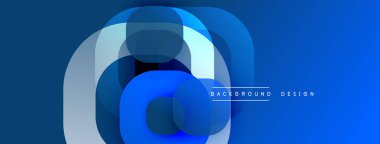 Soyut mavi tasarım katmanlı daireler içerir. Modern estetik, pürüzsüz eğimler dinamik görsel etki yaratır. Basit, temiz kompozisyon.