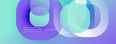 Soyut tasarım özellikleri üst üste binen daireler, gradyanlar. Mavi, mor, turkuaz renkler modern görsel efektler yaratır. Arkaplan metni arkaplan tasarımı okur.