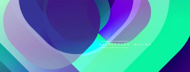 Soyut sıvı şekilleri harmanlanarak canlı mor, mavi ve yeşil renkler yaratır. Modern tasarım hareketi, enerjiyi, görsel cazibeyi çağrıştırıyor.