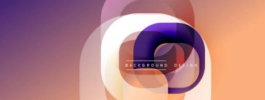 Soyut geometrik şekiller, mor renkler turuncuya karışıyor. Arka planlar ve sunumlar için modern tasarım öğesi. Yumuşak eğimler derinlik yaratır.