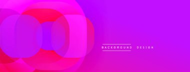Soyut, enerjik çemberler çakışıyor. Mordan menekşe rengine geçiş var. Arka planlar için modern tasarım ögesi.