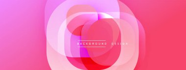 Soyut katmanlar canlı dairesel bileşim yaratır. Pembe, mor renkler harmanlanarak modern arka plan tasarımını oluşturuyor. Pürüzsüz gradyanlar görsel alana hakim.