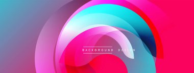 Soyut renkli katmanlar dinamik dairesel tasarım yaratır. Gradyan renkler harmanlanarak modern arkaplan oluşturuyor. Metin arkaplan tasarımı okur.