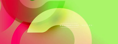 Soyut sıvı şekiller, canlı renklerin karışımı. Modern tasarım, pürüzsüz eğimler dinamik kompozisyon yaratır. Açık sarı, yeşil, kırmızı renkler egemen.