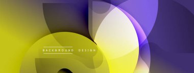 Soyut geometrik şekiller örtüşür, parlak sarı ve mor renkler yaratır. Modern tasarım arka planlar ve sunumlar için uygundur. Yumuşak geçişler dinamik görsel efekt sunar.