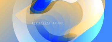 Soyut akışkan şekiller, mavi, sarı renkler. Modern tasarım elementleri dinamik görsel doku oluşturur. Minimalist tarz, temiz kompozisyon.