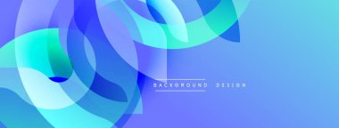Soyut mavi şekiller örtüşür, dinamik görsel efekt yaratır. Gradyan renkler pürüzsüz, modern tasarım ögesi.