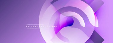 Soyut mor tasarım, üst üste binen daireler oluşturarak dinamik görsel akış yaratır. Arka planlar ve sunumlar için modern estetik.