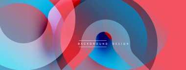 Soyut renkli çemberler dinamik görsel efektler yaratıyor. Modern tasarım arka planlar ve sunumlar için uygundur. Yumuşak gradyanlar.