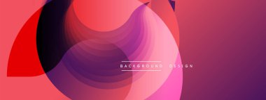 Soyut şekiller örtüşüyor, canlı pembe, mor renkler yaratıyor. Arka planlar ve sunumlar için modern tasarım öğesi. Düzen eğimleri kompozisyona hakim.