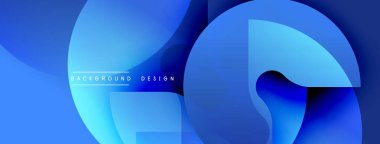 Soyut mavi şekiller dinamik görsel efekt oluşturur. Modern tasarım elementleri teknoloji, yenilik, akıcılık öneriyor.