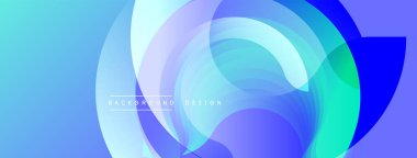 Soyut sıvı şekiller, canlı mavi renkler, katmanlı tasarım. Yumuşak eğimli modern arkaplan, dinamik kompozisyon.