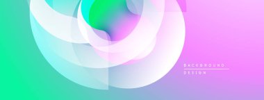 Soyut renkli şekiller çakışıyor. Gradyan geçişler yumuşak görsel efektler yaratır. Arka planlar için modern tasarım ögesi.