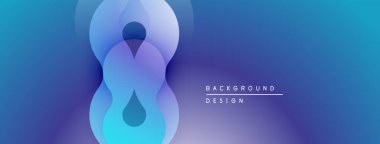 Soyut mavi tasarım akışkan şekiller, gradyanlar içerir. Minimalist kompozisyon akıcılığı ve sakinliği çağrıştırıyor. Modern estetik arka planlar.