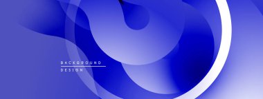 Soyut mavi tasarım akışkan şekiller, gradyanlar içerir. Minimalist kompozisyon modern görsel etki yaratır. Yumuşak eğriler uzaya hakim olur.