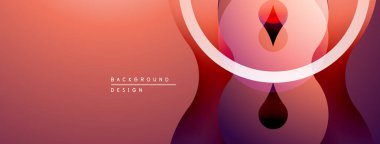 Soyut tasarım katmanlı daireler, gradyanlar içerir. Sıcak tonlar kompozisyona hakim, modern estetik yaratıyor. Minimalist stil.