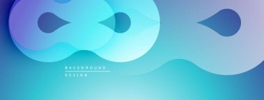 Soyut sıvı şekilleri, mavi mor gradyan. Modern tasarım, düz kıvrımlar, dinamik kompozisyon. Dijital projeler için arkaplan ögesi.