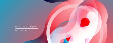 Soyut sıvı şekilleri, pembeler, maviler dinamik arkaplan oluşturur. Yumuşak eğimler, üst üste binen katmanlar hareket ve derinlik olduğunu gösteriyor. Minimalist tasarım.
