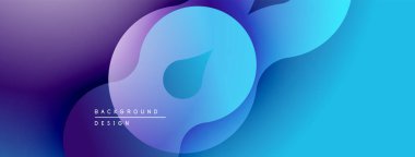 Soyut sıvı şekiller, canlı maviler, morlar modern arka plan yaratır. Gradyan renkler sorunsuz harmanlanarak, dinamik görsel efekt sunar.