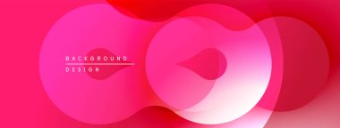 Soyut pembe arka plan. Üst üste binen daireler dinamik görsel efekt yaratır. Gradyan gölgeler derinlik sağlar, modern estetik.