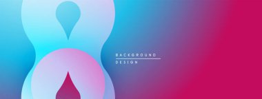 Soyut eğim arkaplanı. Yumuşak şekiller çakışıyor, akışkan görsel etki yaratıyor. Renkler maviden pembeye geçiyor. Minimalist tasarım.