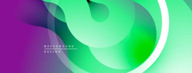 Soyut sıvı şekilleri, canlı gradyanlar. Mor, yeşil renkler kusursuz bir şekilde harmanlanır. Modern tasarım ögesi, dinamik bileşim.