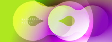 Soyut renkli şekiller örtüşür ve canlı bir arkaplan oluşturur. Düz eğriler, modern tasarım, dijital illüstrasyon.