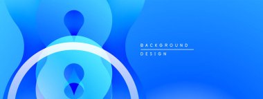 Soyut mavi şekiller örtüşüyor ve dinamik bir değişim etkisi yaratıyor. Yumuşak eğriler, modern tasarım, uygun arkaplan ögesi.