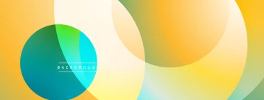 Soyut renkli şekiller çakışıyor. Gradyan renkler dinamik görsel efekt yaratır. Arka planlar ve pankartlar için modern tasarım uygun.