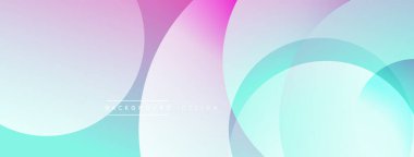 Soyut arkaplan özellikleri üst üste binen daireler, pastel renkler. Yumuşak gradyanlar modern, dinamik görsel efekt yaratır. Minimalist tasarım.