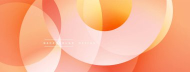 Soyut turuncu tasarım. Üst üste binen daireler dinamik görsel efekt yaratır. Yumuşak eğilimler, modern estetik. Minimalist arkaplan deseni.