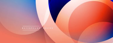 Soyut arkaplan özellikleri üst üste binen daireler, gradyanlar. Renkler arasında mercan, mavi ve lavanta vardır. Metin arka plan tasarımı okur. Modern, basit estetik..