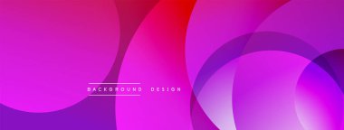 Soyut pembe eğimli arkaplan. Üst üste binen daireler dinamik görsel efekt yaratır. Projeler için modern tasarım ögesi.