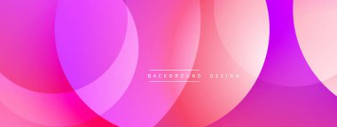 Soyut pembe, mor gradyanlar üst üste binen daireler oluşturur. Arka planlar ve sunumlar için modern tasarım öğesi. Basit, enerjik estetik..