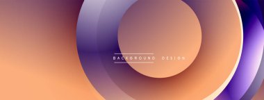 Soyut tasarım özellikleri üst üste biniyor. Sıcak turuncu, mor renkler modern estetik yaratıyor. Minimalist biçim, uygun arkaplan ögesi.