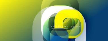 Soyut geometrik şekiller, canlı renklerin karışımı. Modern tasarım elementleri dinamik görsel efekt yaratır. Yumuşak eğimler, katmanlı bileşimler.