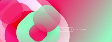 Soyut renkli çakışan daireler canlı bir gradyan arkaplan oluşturur. Yumuşak pembeler, yeşiller pürüzsüz harmanlanır. Modern tasarım ögesi.