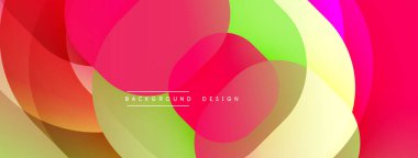 Soyut renkli arkaplan. Üst üste binen şekiller canlı bir görsel etki yaratır. Modern tasarım elementleri pürüzsüz eğimler sunar.