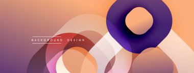 Soyut tasarım özellikleri üst üste binen daireler, gradyanlar. Sıcak tonlar kompozisyona hakim, modern estetik yaratıyor. Arkaplan metni arkaplan tasarımı okur.