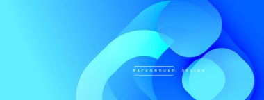 Soyut mavi katmanlar dinamik arkaplan oluşturur. Üst üste binen şekiller derinliği gösteriyor, modern estetiği. Metin arkaplan tasarımı okur.