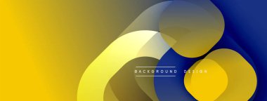 Soyut sarı, mavi renkler kesişiyor. Modern tasarım düz şekiller, metin elementleri içerir. Sunumlar için minimalist arkaplan.